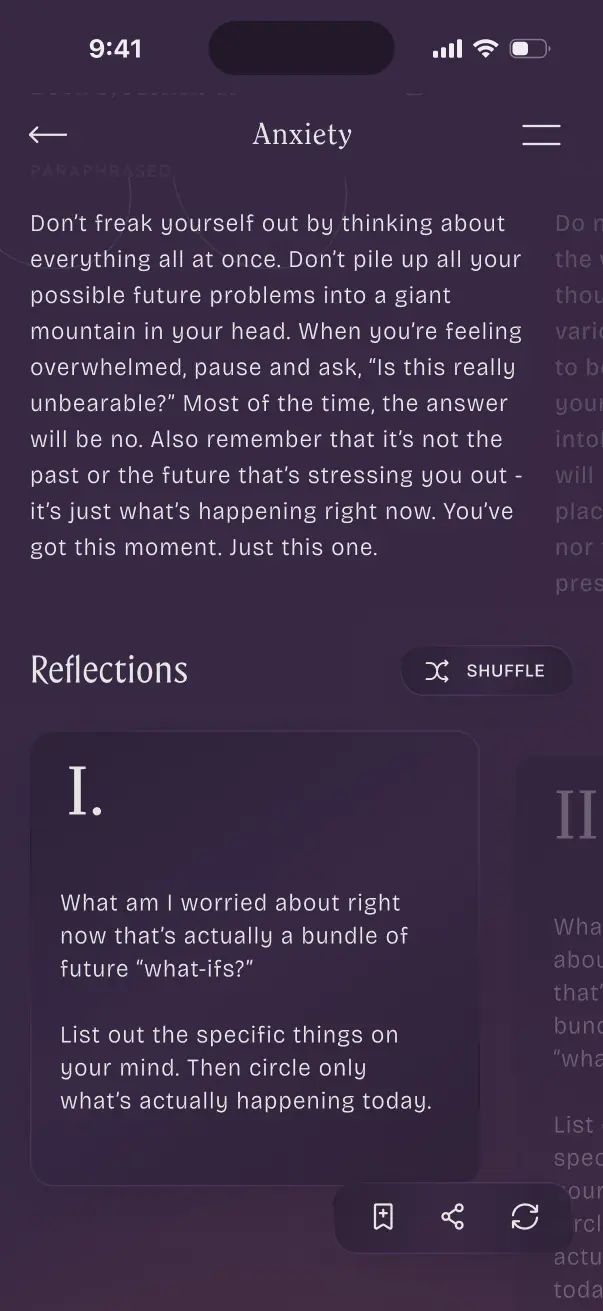 Custom reflection prompts
