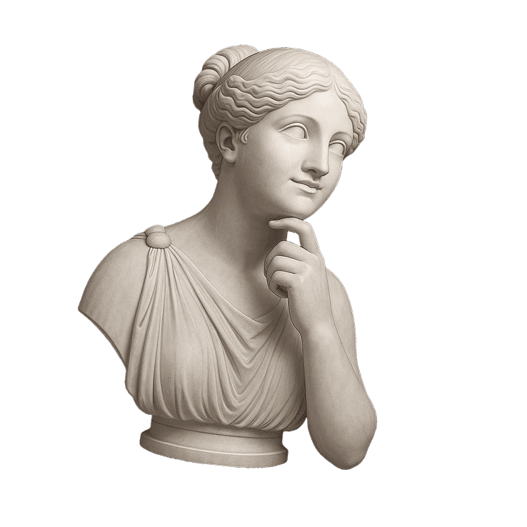Classical statue in contemplation